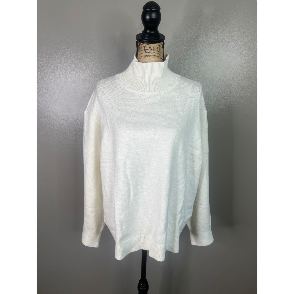 Banana Republic Factory mock neck cream white sweater cozy soft winter casual